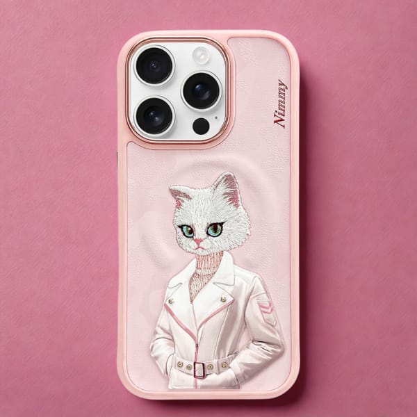 Etui Nimmy Magnetic fashion cute pet     MagSafe do iPhone 16 Pro różowy