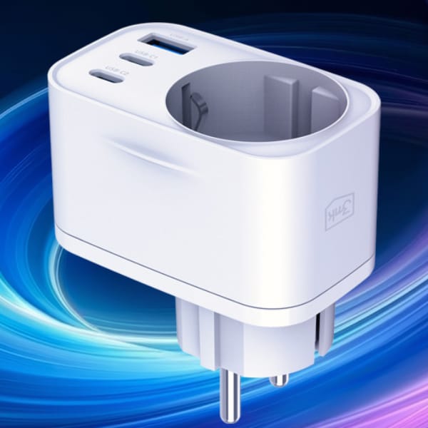 Adapter sieciowy 3MK Hyper Comfort       Charger 30W 1xUSB-A 2xUSB-C 1xSchuko PD QC3.0 biały