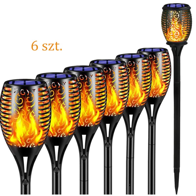Solarne pochodnie 6 sztuk Lampy LED z płomieniem