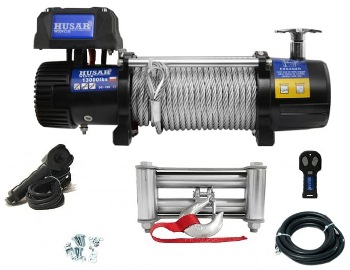 Wyciągarka elektryczna Husar BST 13000 Lbs 5897 kg (Stal 24 V)