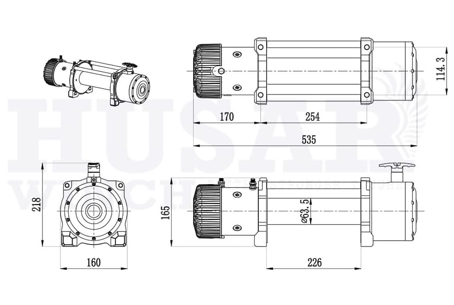 Wyciągarka elektryczna Husar BST 13000 Lbs 5897 kg (Syntetyk 12 V)