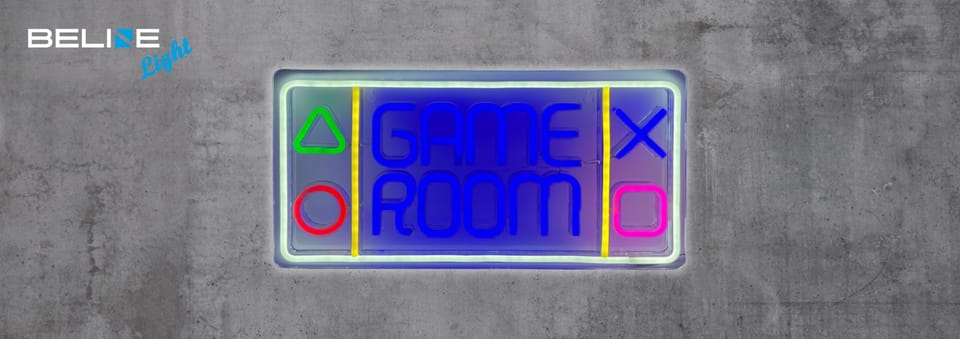 Neon Beline Light Gamepad Game Room