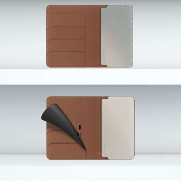 Etui na paszport UNIQ Belmont z Apple    Find My blokada RFID karmelowy beżowy