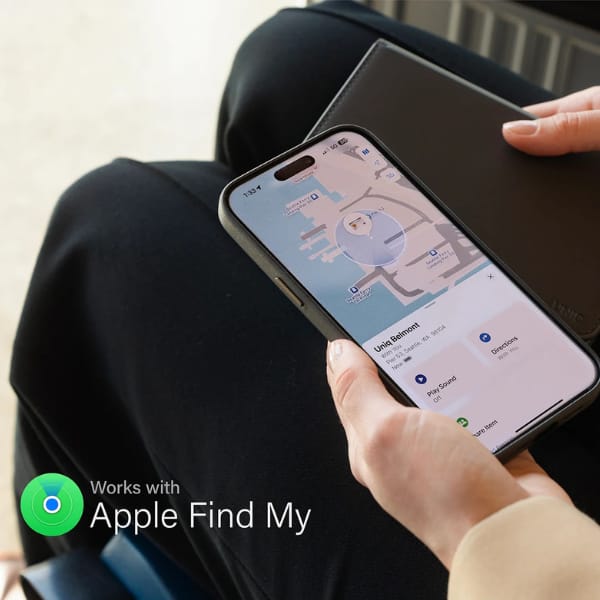 Etui na paszport UNIQ Belmont z Apple    Find My blokada RFID karmelowy beżowy