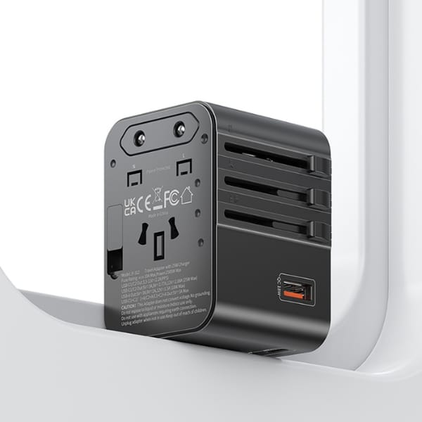 Ładowarka sieciowa USAMS Travel Adapter  CC309 2xUSB-C 25W 4w1 US/AU/EU/UK czarny