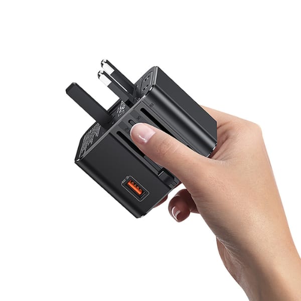 Ładowarka sieciowa USAMS Travel Adapter  CC309 2xUSB-C 25W 4w1 US/AU/EU/UK czarny