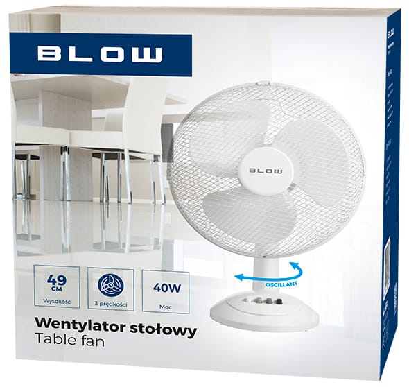 Wentylator biurkowy 30cm 40W Blow 3 prędkości