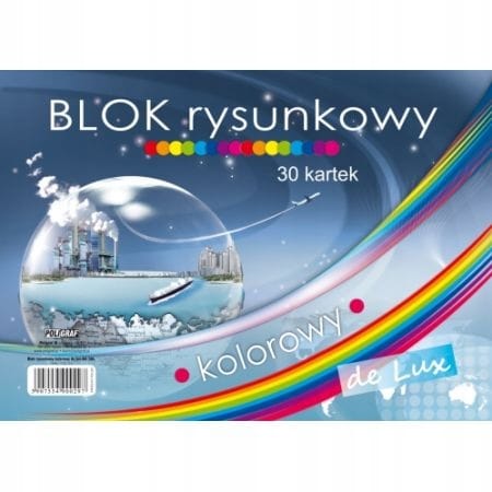 Blok rysunkowy A4 30k kolorowy De Lux POLIGRAF