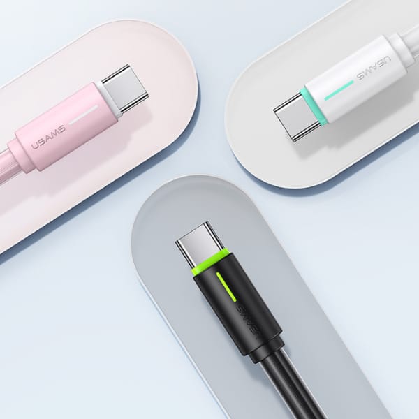 USAMS Kabel USB-C 3A YU Series 1mUSB-C/USB-A biały/white SJ732USB02 (US-SJ732 )