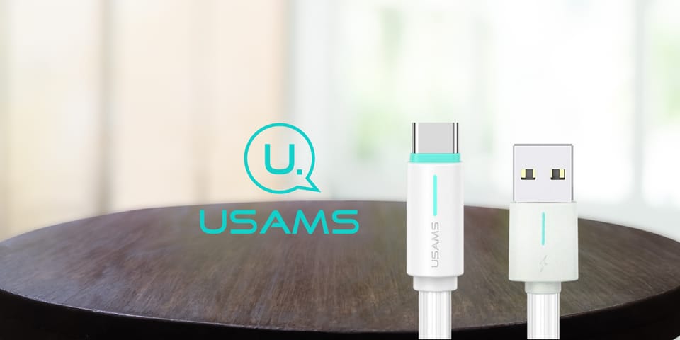 USAMS Kabel USB-C 3A YU Series 1mUSB-C/USB-A biały/white SJ732USB02 (US-SJ732 )