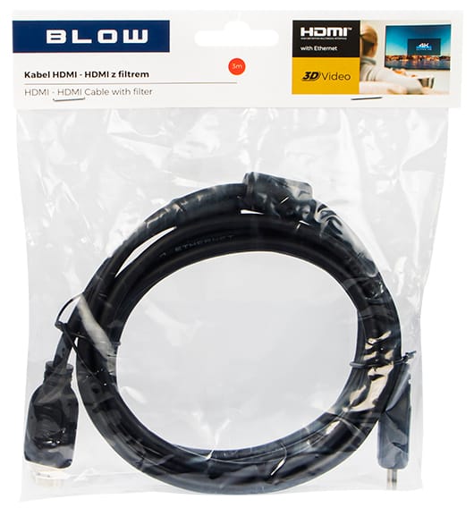 Kabel HDMI-HDMI 3 metry z filtrami Blow