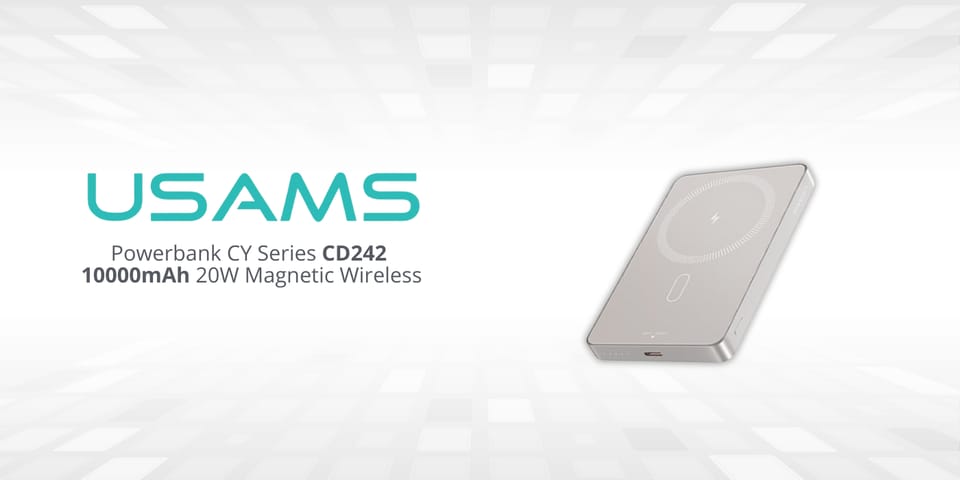 Powerbank USAMS CY Series CD242 10000mAh 20W Magnetic Wireless titanium