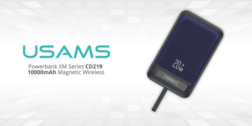 Powerbank USAMS XM Series CD219 10000mAh Magnetic Wireless czarny
