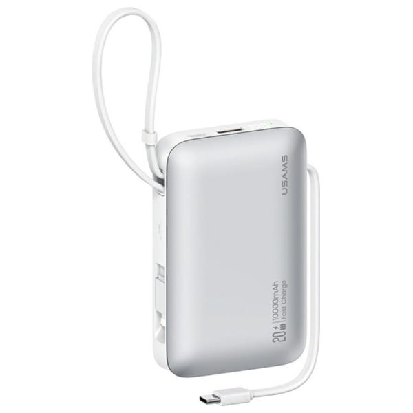 Powerbank USAMS XR Series CD228 10000mAh 20W + kabel USB-C/Lightning biały