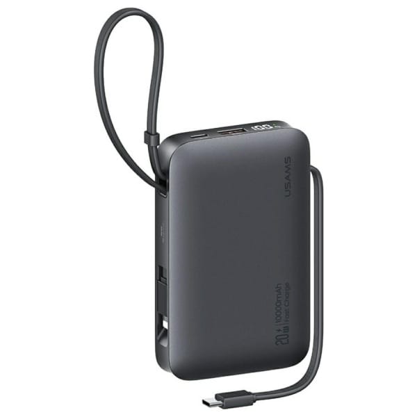 Powerbank USAMS XR Series CD228 10000mAh 20W + kabel USB-C/Lightning czarny