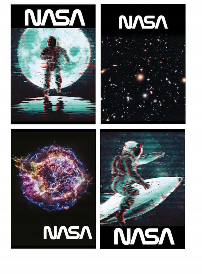 Zeszyt A5 32k kratka laminowany SPACE ADVENTURE z lakierem wybiórczym St.Majewski