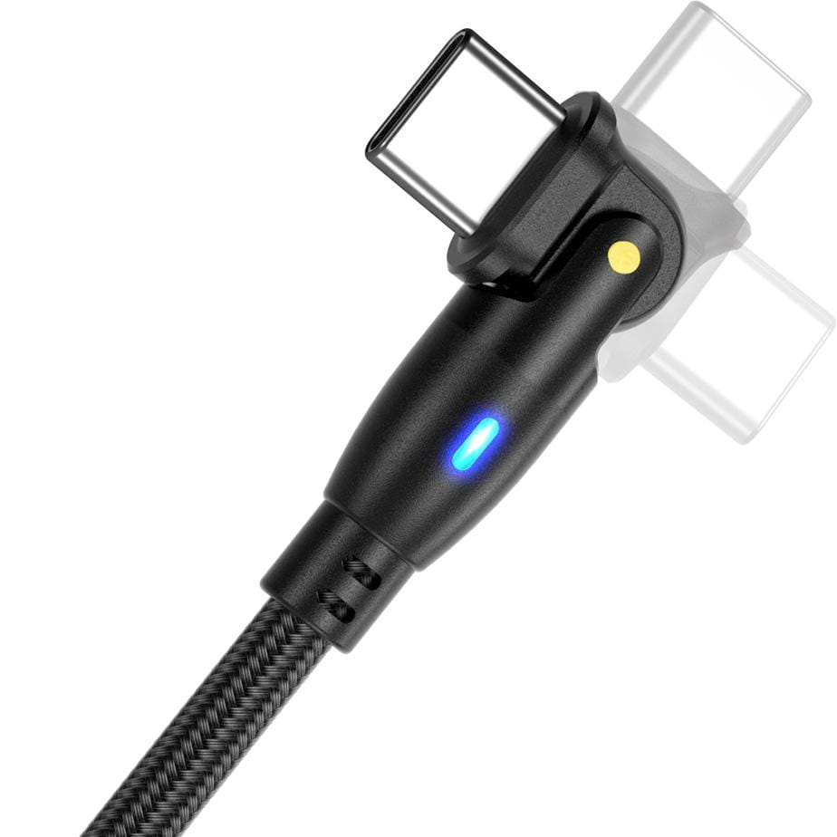 Kabel pleciony Spider Rotation USB typ-C x USB typ-C 1.5 m Czarny