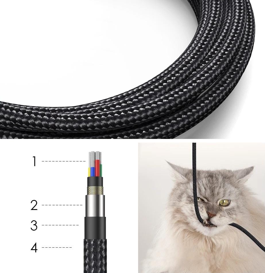 Kabel pleciony Spider Rotation USB typ-C x USB typ-C 1.5 m Czarny