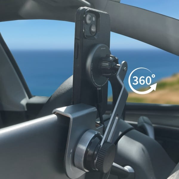 Uchwyt magnetyczny 4smarts Screen Mount  Qi2 na monitor do smartfonów szary