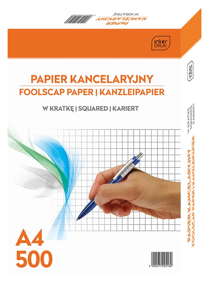 Papier kancelaryjny A4 kratka (500) INTERDRUK