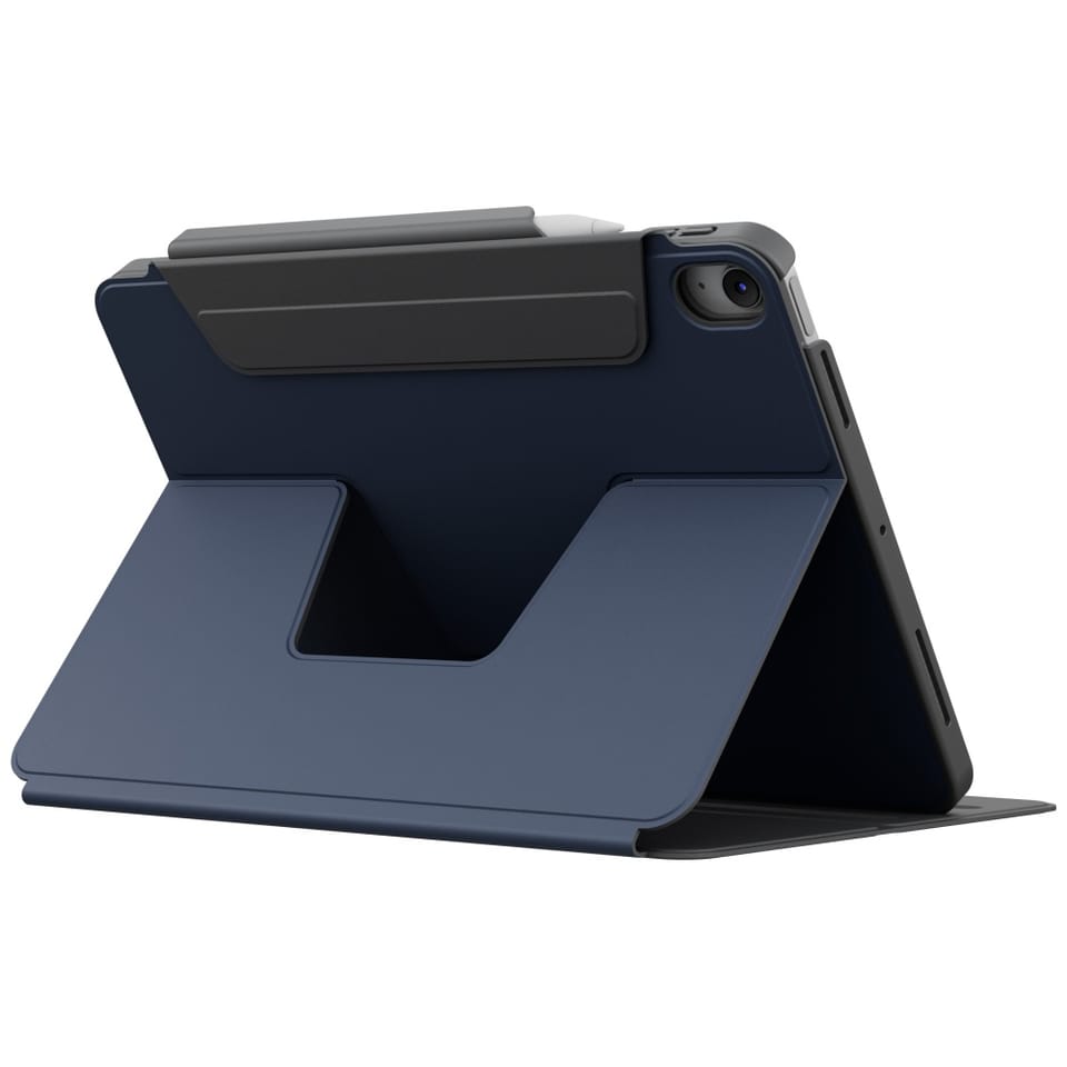 Etui UNIQ Rovus Snapmount Magnetic 360   Rotating Detachable do iPad Air 11" (M2/M3) / iPad Air 10.9" (2022/2020) granatowy