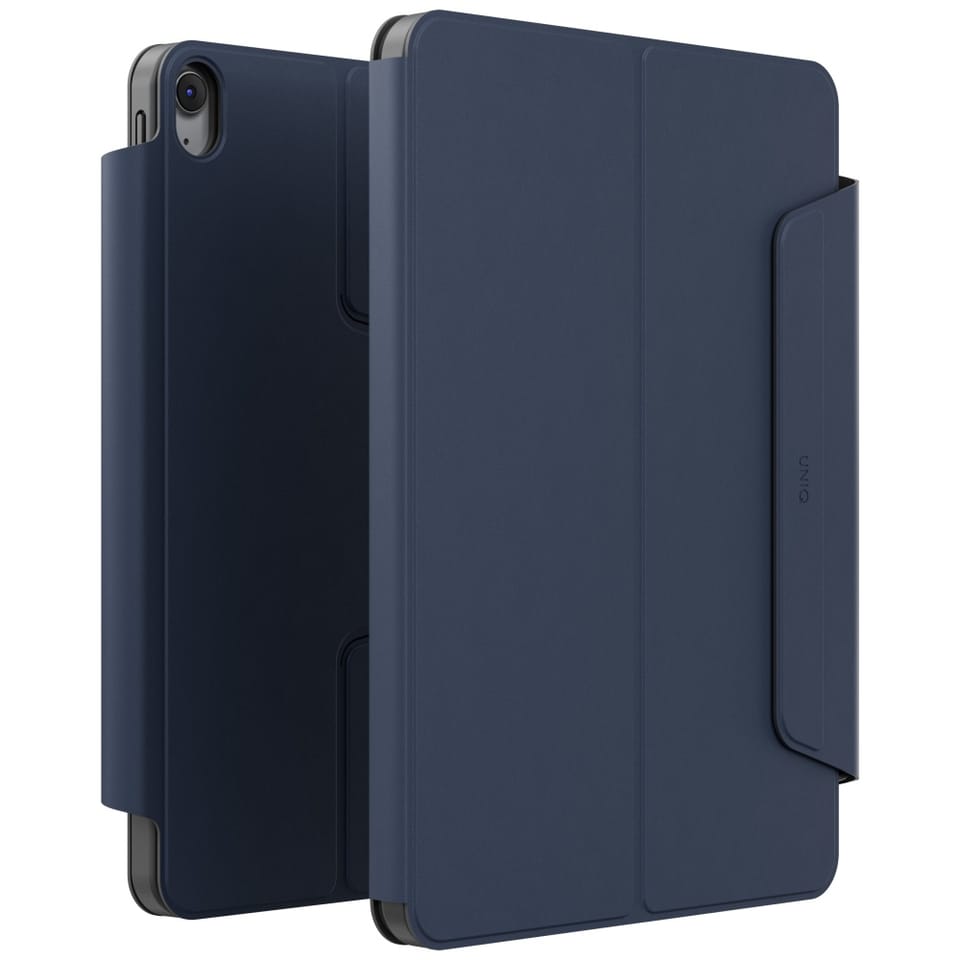 Etui UNIQ Rovus Snapmount Magnetic 360   Rotating Detachable do iPad Air 11" (M2/M3) / iPad Air 10.9" (2022/2020) granatowy