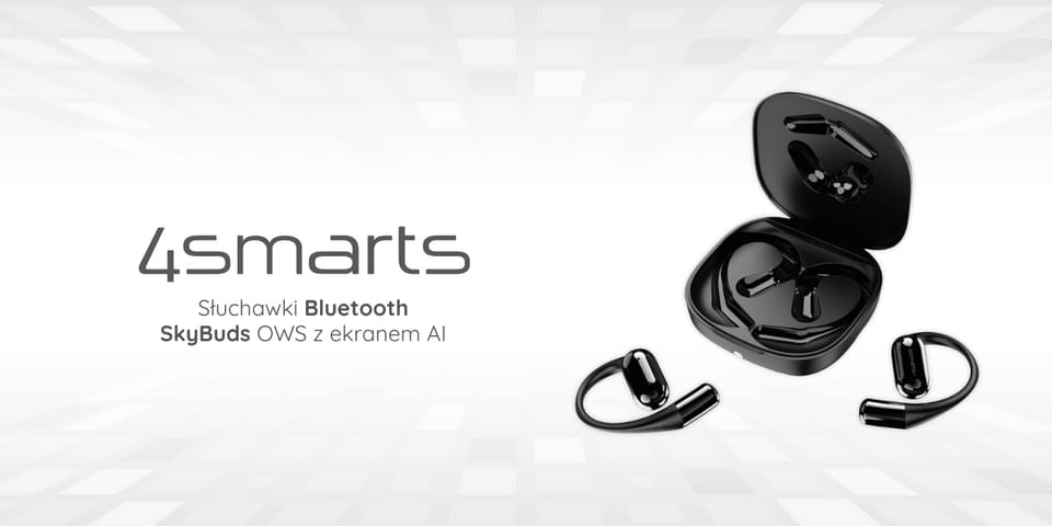Słuchawki Bluetooth 4smarts SkyBuds OWS  z ekranem AI, czarny