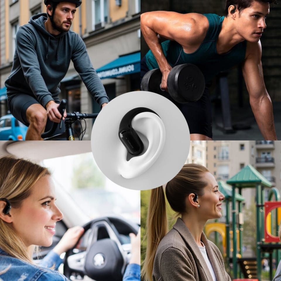 Słuchawki Bluetooth 4smarts SkyBuds OWS  z ekranem AI, czarny