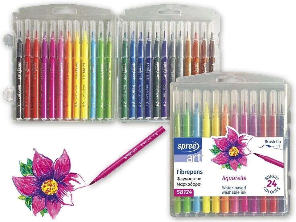 Flamastry pędzelkowe 24kol. FLA-58124P-00101 HOH-I-NOOR