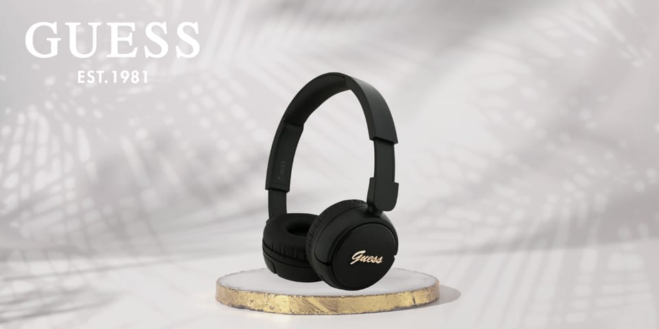 Słuchawki nauszne Guess Bluetooth 5.3    Metal Logo Script czarny