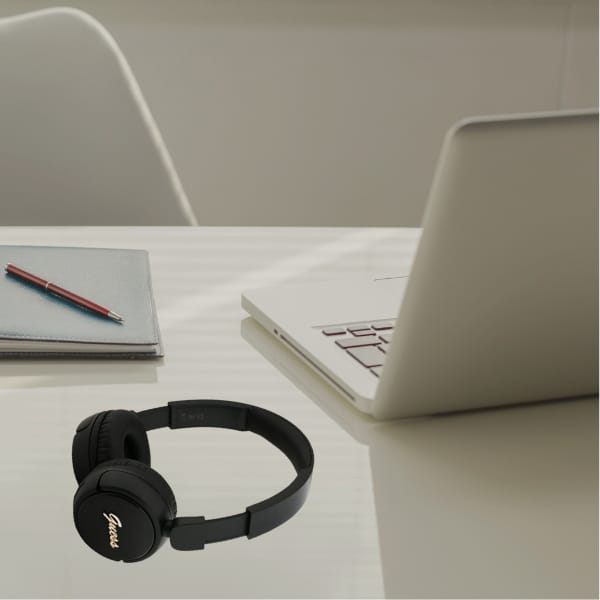 Słuchawki nauszne Guess Bluetooth 5.3    Metal Logo Script czarny