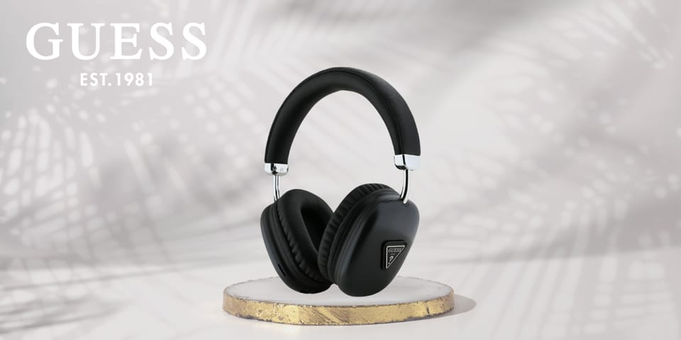 Słuchawki nauszne Guess Bluetooth 5.3    Metallic Triangle Logo czarny