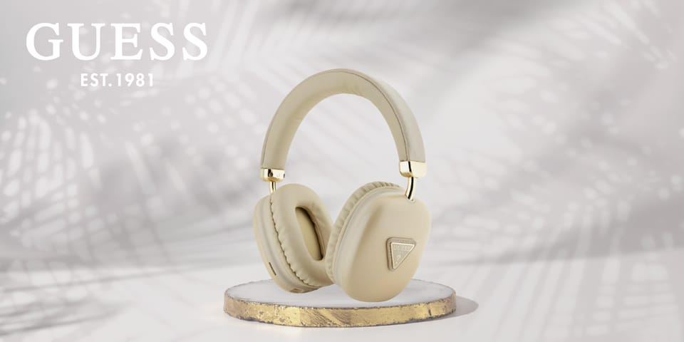 Słuchawki nauszne Guess Bluetooth 5.3    Metallic Triangle Logo złoty