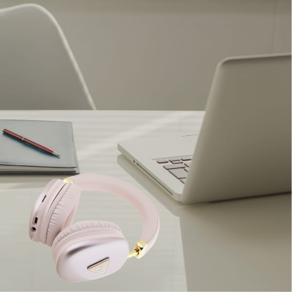 Słuchawki nauszne Guess Bluetooth 5.3 4G Triangle Logo różowy