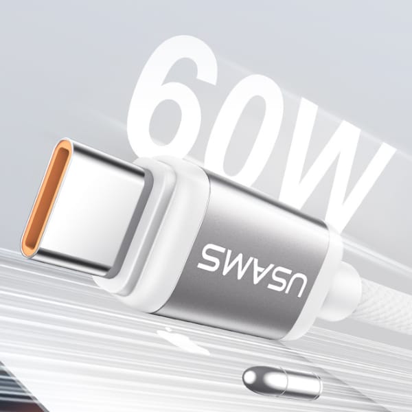 Kabel USAMS Bicolor Series SJ756 PD 60W  USB-C/USB-C 1.2m zielono fioletowy