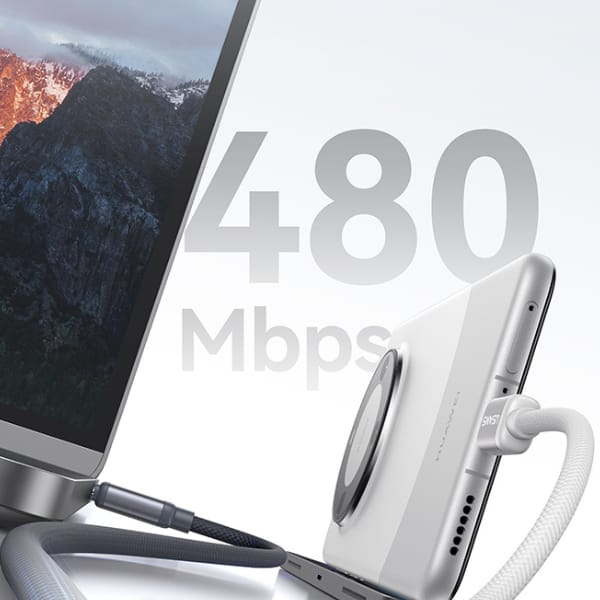 Kabel USAMS Bicolor Series SJ756 PD 60W  USB-C/USB-C 1.2m zielono fioletowy