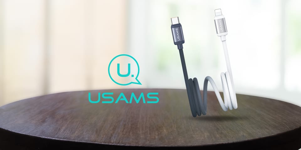 Kabel USAMS Bicolor Series SJ757 PD 30W  USB-C/Lightning 1.2m czarno biały