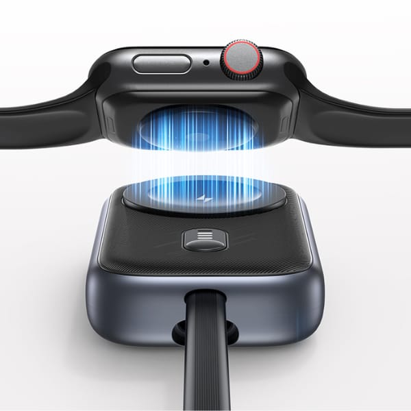 Ładowarka indukcyjna 2w1 Usams CD245 do  Apple Watch z powerbankiem 1200mAh + kabel USB-C titanium