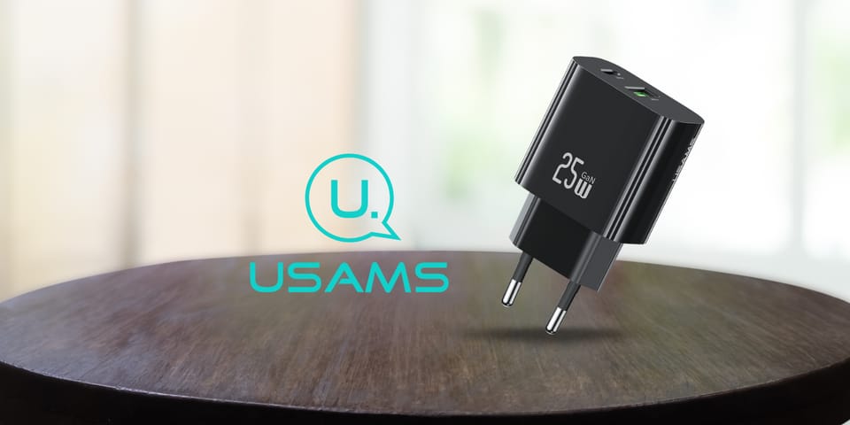 Ładowarka sieciowa USAMS CC315 T65 25W   1xUSB-C 1xUSB-A Fast Charging czarny