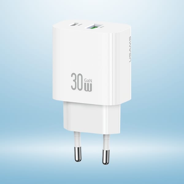 Ładowarka sieciowa USAMS CC316 T65 30W   1xUSB-C 1xUSB-A Fast Charging biały