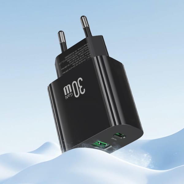 Ładowarka sieciowa USAMS CC316 T65 30W   1xUSB-C 1xUSB-A Fast Charging czarny