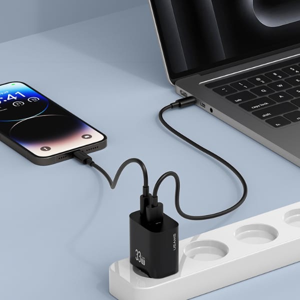 Ładowarka sieciowa USAMS CC317 T65 33W   1xUSB-C 1xUSB-A Fast Charging biały