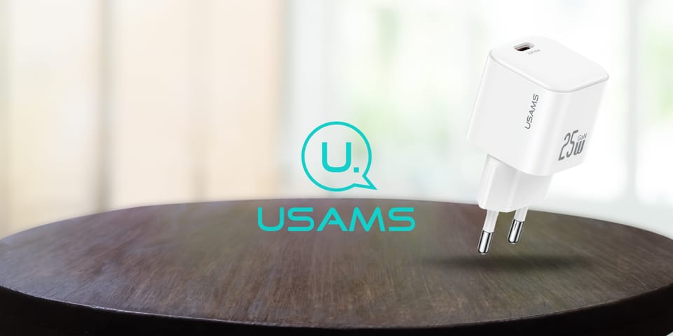 Ładowarka sieciowa USAMS JC Series CC289 25W GaN Mini Fast Charger USB-C biały