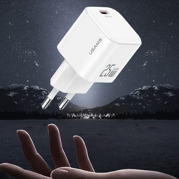 Ładowarka sieciowa USAMS JC Series CC289 25W GaN Mini Fast Charger USB-C biały