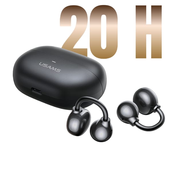 Słuchawki Bluetooth USAMS Echo R02       Clip-on bezprzewodowe szary