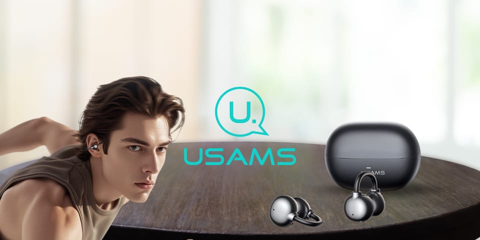 Słuchawki Bluetooth USAMS Echo R02       Clip-on bezprzewodowe szary