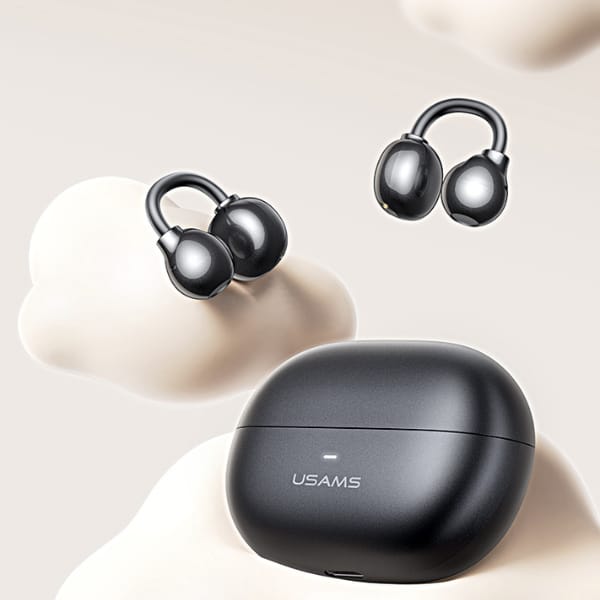 Słuchawki Bluetooth USAMS Echo R02       Clip-on bezprzewodowe szary