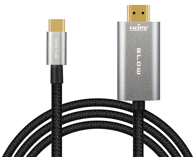 Kabel HDMI - USB-C 2 metry plecionka Blow 92-686