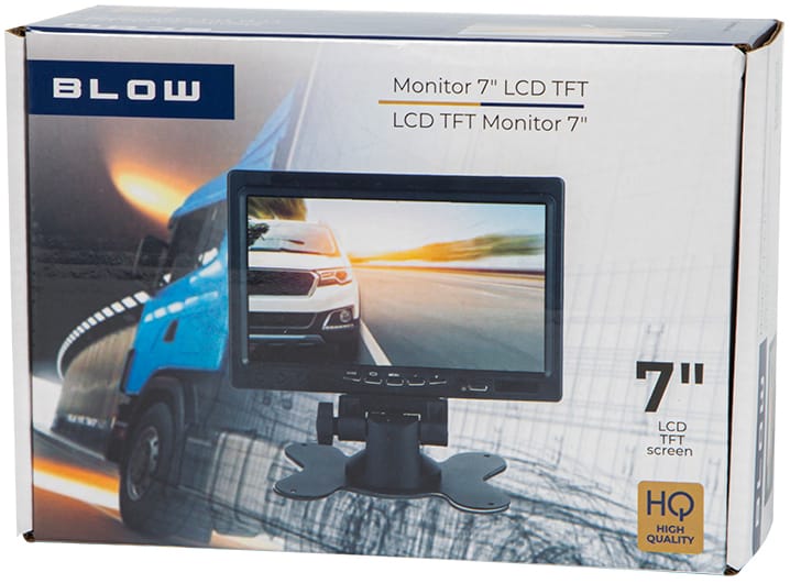 Monitor 7" LCD Blow TFT 2x AV uniwersalne zastosowanie 12/24V Blow