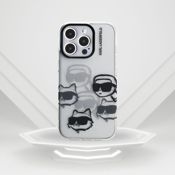 Etui Karl Lagerfeld IML Multi K&C Head   Pattern do iPhone 16 Pro przezroczysty